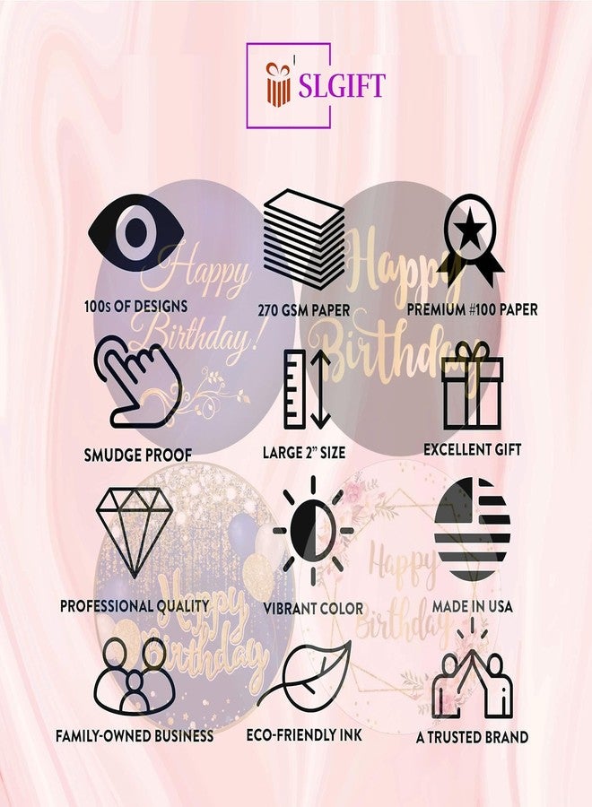SLGIFT ملصقات فينيل بتصميم عيد ميلاد سعيد من SLGIFT، ملصقات فينيل ذاتية اللصق، 40 قطعة، ملصقات دائرية 2 × 2 بوصة، 4 تصاميم فريدة، R101 - Image 5